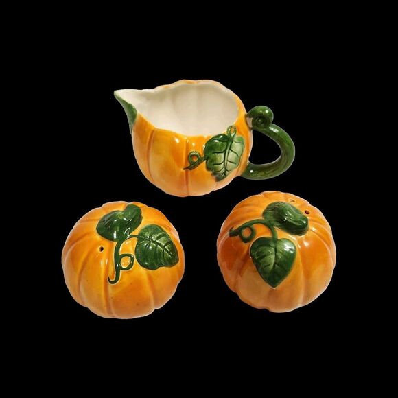 Unbranded Other - Papel Pumpkin Salt & Pepper Shakers Creamer  Halloween Autumn Fall Decor Kitchen